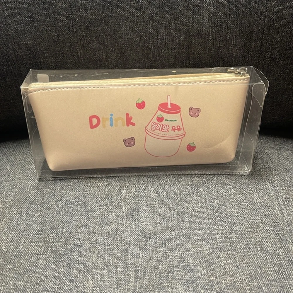 Cute Strawberry & Bear Pencil Pouch